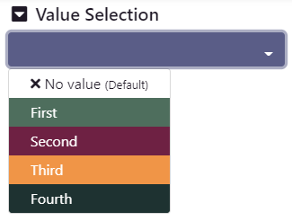Dropdown value selection field example