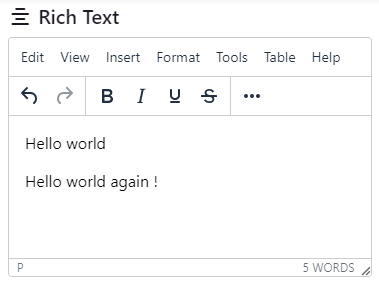 Rich Text field example